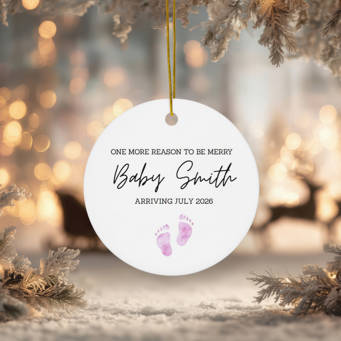 Pregnancy Christmas Announcement Ornament: Festive Family Keepsake, Gender Neutral