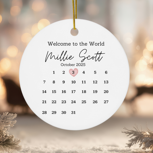 Personalised Baby First Christmas Ornament: Festive Family Keepsake for New Parents