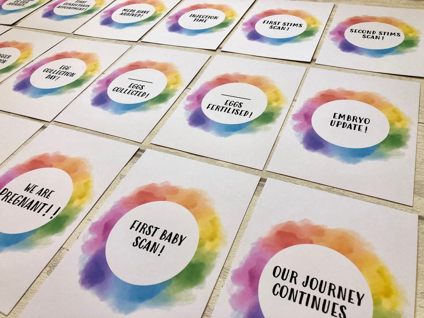 Rainbow IVF IUI ICSI Milestone Cards