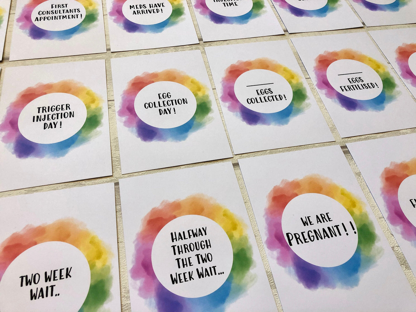 Rainbow IVF IUI ICSI Milestone Cards