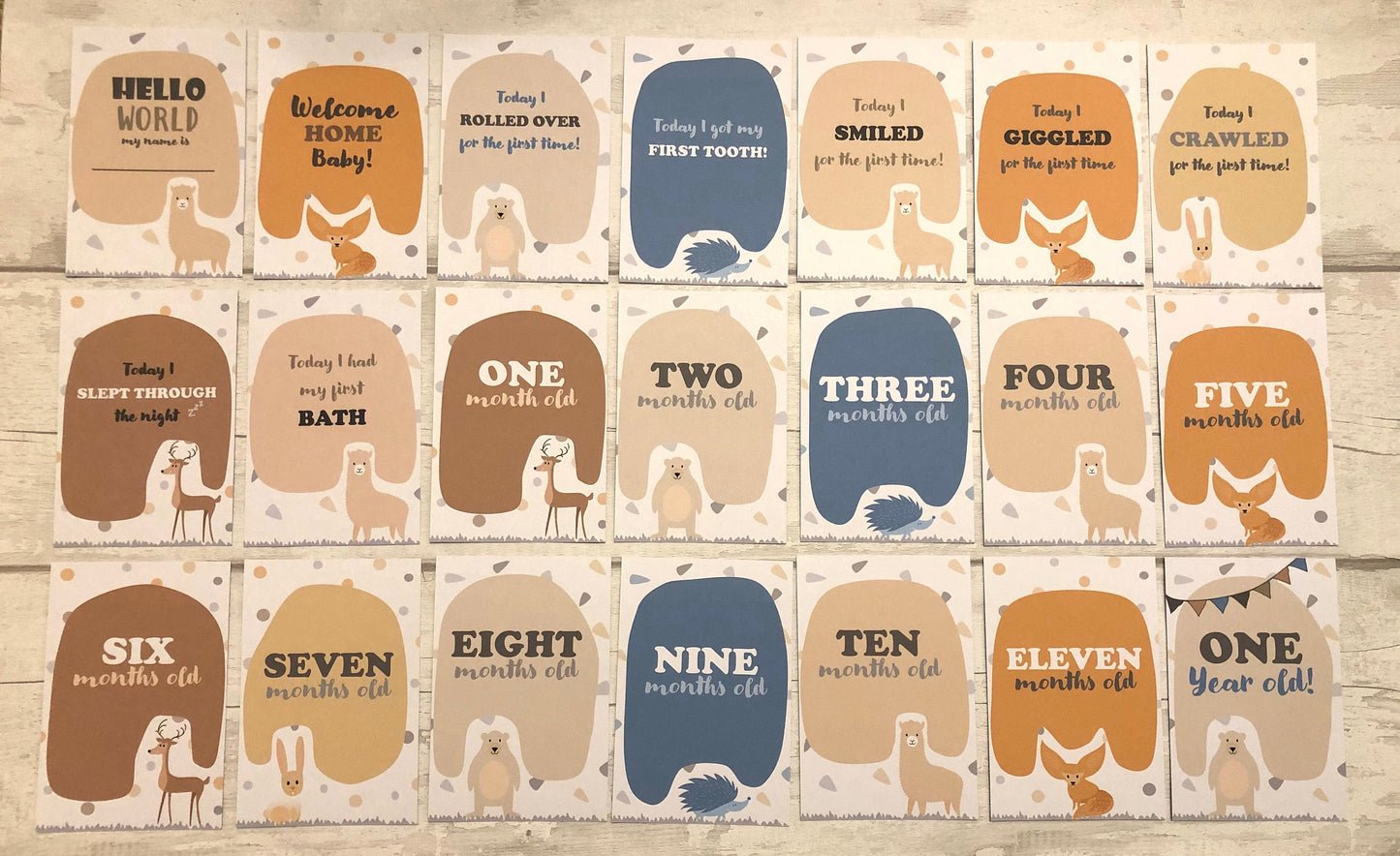 New Baby Keepsake Milestone Cards for Baby Shower Gift