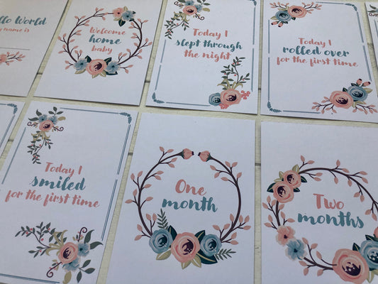Milestone Cards for Baby Shower and Newborn Gifts Keepsake Present for New Parents