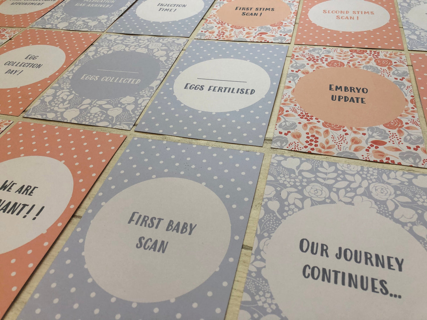 Floral IVF IUI ICSI Milestone Cards