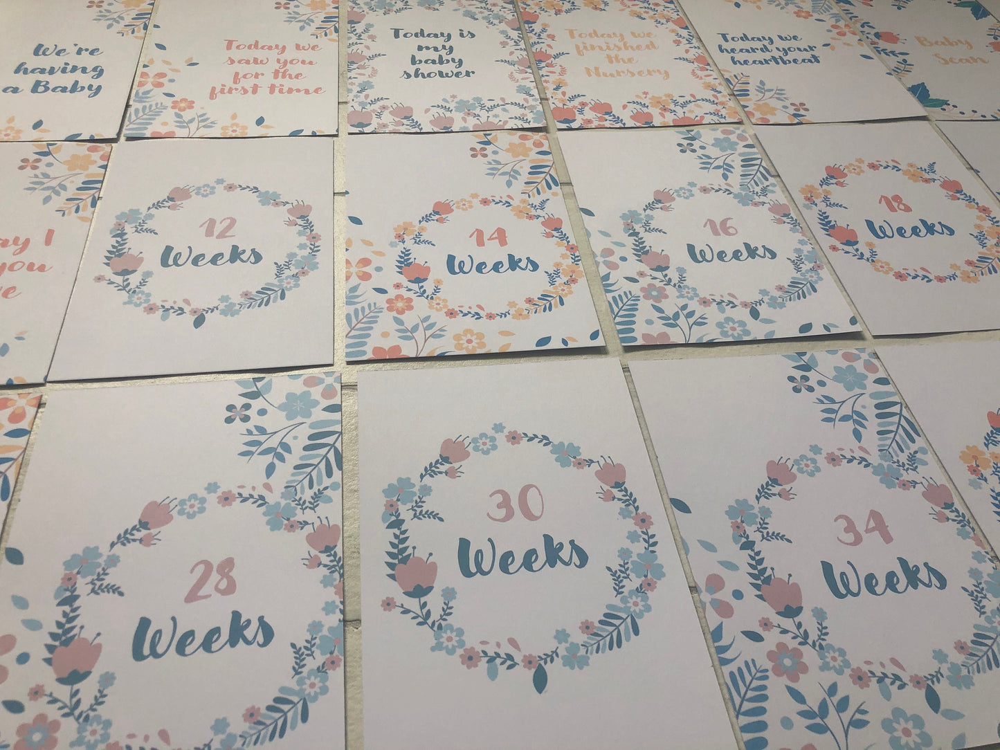 Pregnancy Milestone Cards | Pregnancy Gift | Mum to be gift |Milestone cards | Pregnancy Announcement | Floral