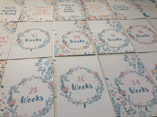 Pregnancy Milestone Cards | Pregnancy Gift | Mum to be gift |Milestone cards | Pregnancy Announcement | Floral