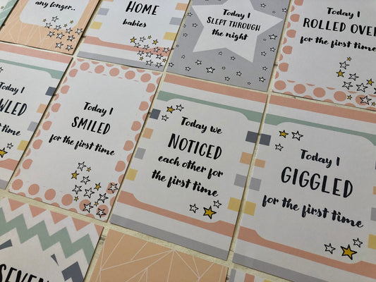 Unisex Twin Baby Milestone Cards - Perfect Gift for Baby Shower and Parents