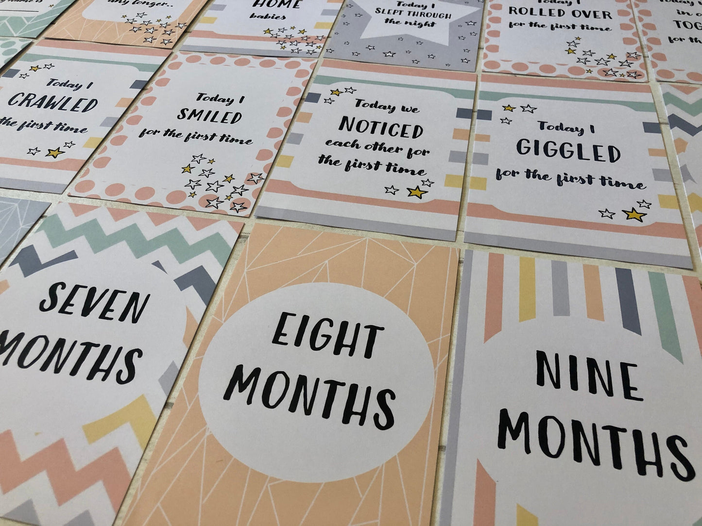 Unisex Twin Baby Milestone Cards - Perfect Gift for Baby Shower and Parents