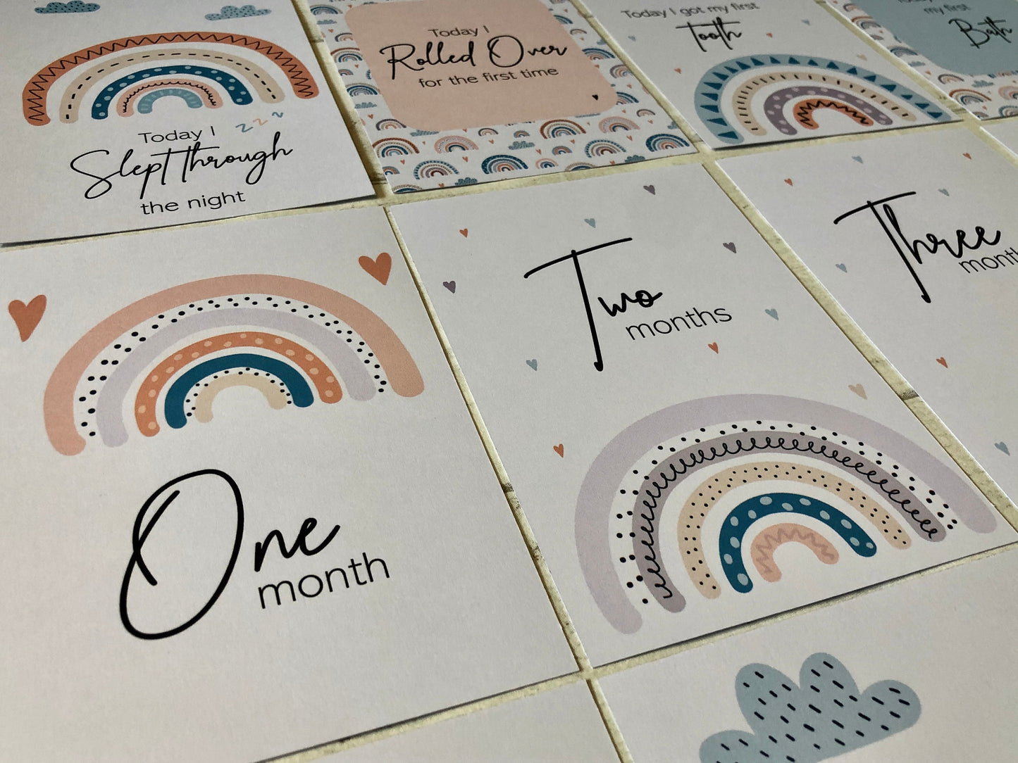 Rainbow Baby Milestone Cards for Baby Shower and Pregnancy Gifts
