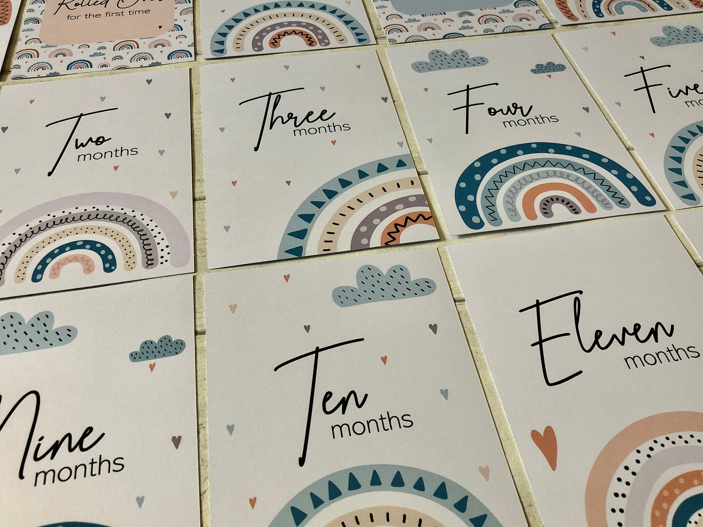 Rainbow Baby Milestone Cards for Baby Shower and Pregnancy Gifts