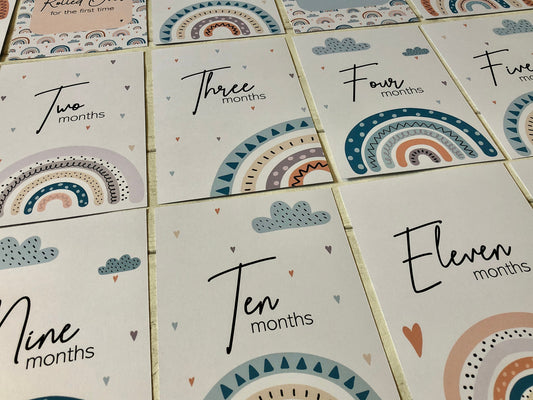 Rainbow Baby Milestone Cards for Baby Shower and Pregnancy Gifts