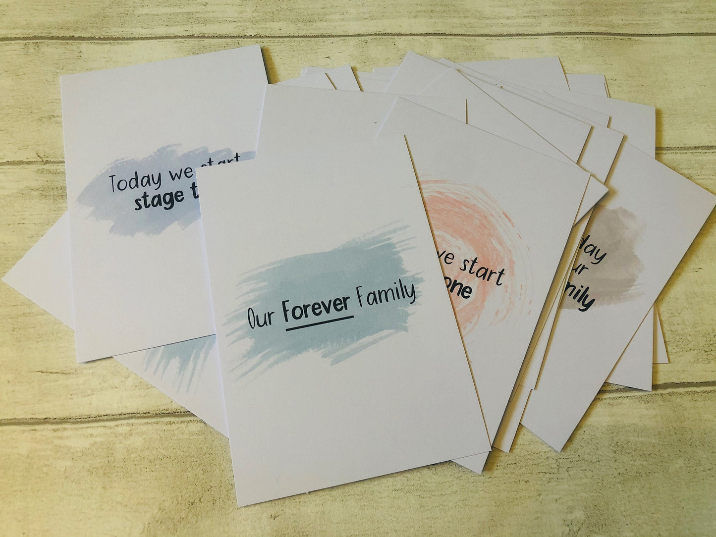 Watercolour Adoption Milestone Cards