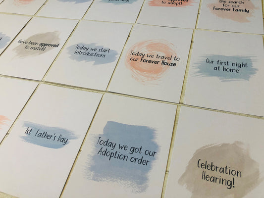 Watercolour Adoption Milestone Cards