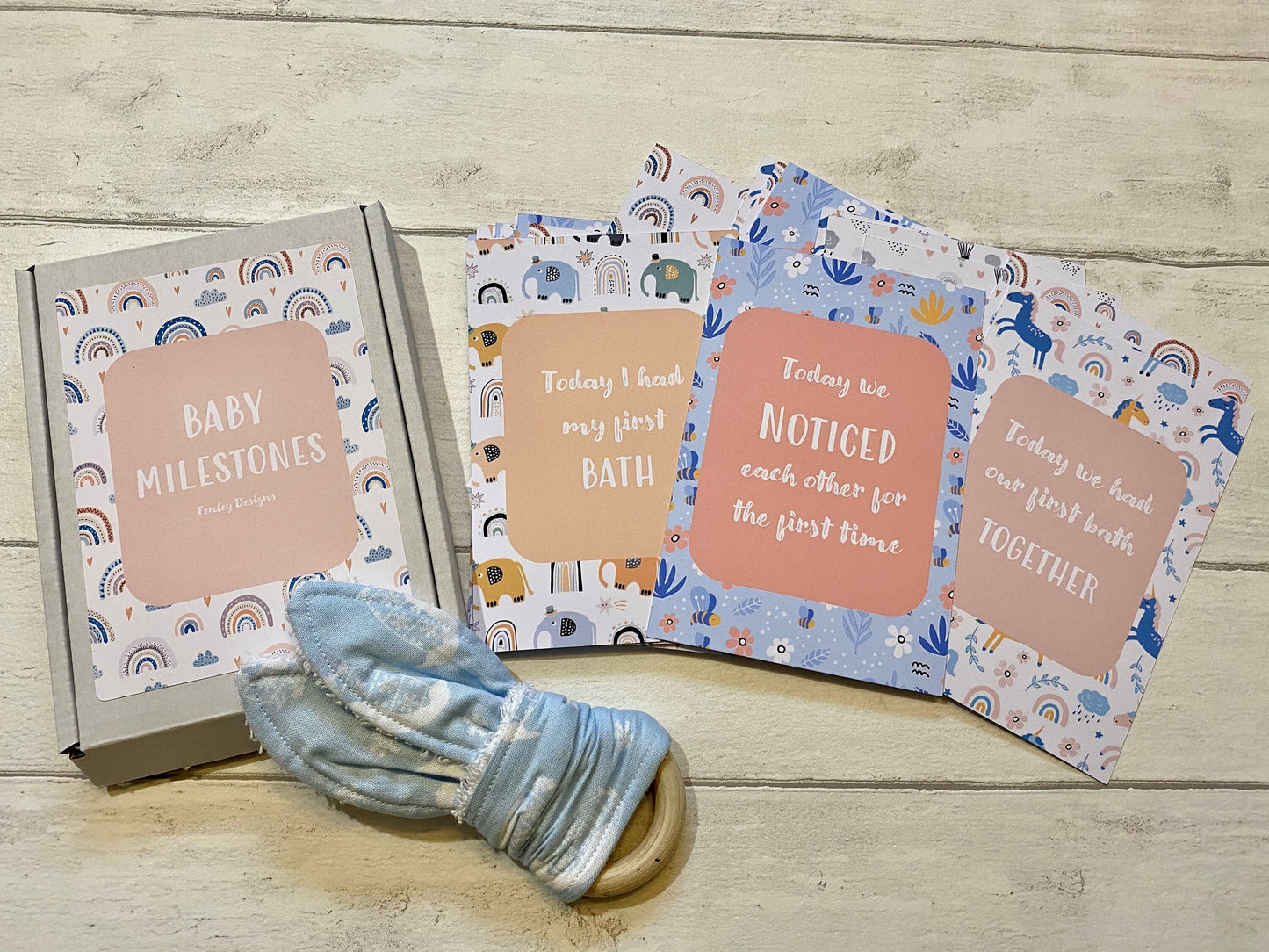Pink Twin Baby Milestone Cards