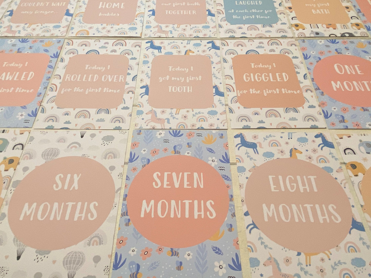 Pink Twin Baby Milestone Cards