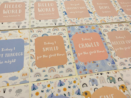 Pink Twin Baby Milestone Cards