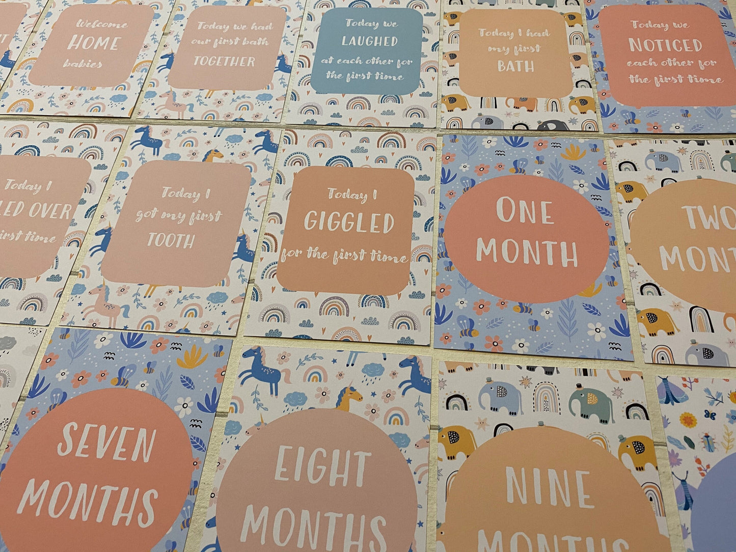 Pink Twin Baby Milestone Cards