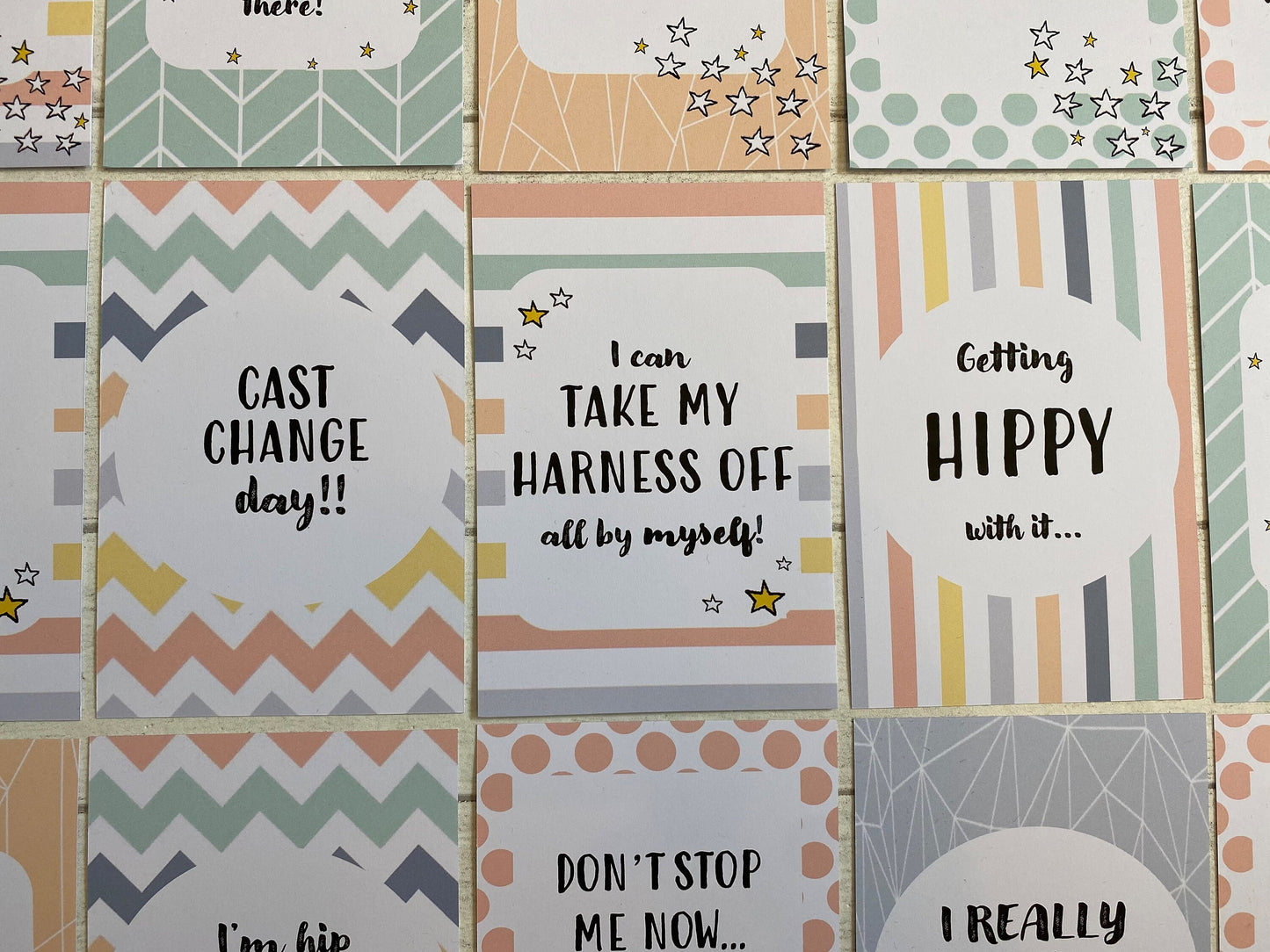 Hip Dysplasia Pastel Milestone Cards for DDH Brace and Pavlik Harness