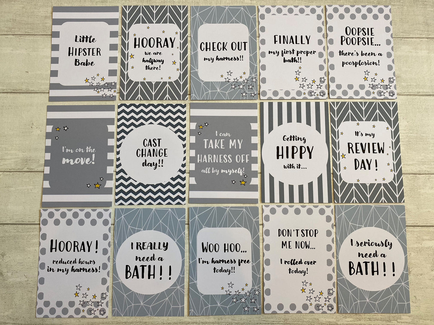 Hip Dysplasia Pastel Milestone Cards for DDH Brace and Pavlik Harness
