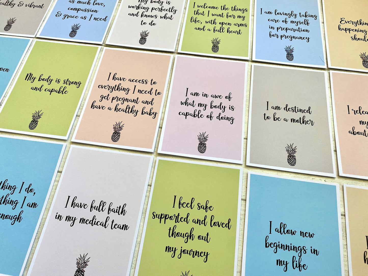 Pineapple Fertility Affirmation Cards
