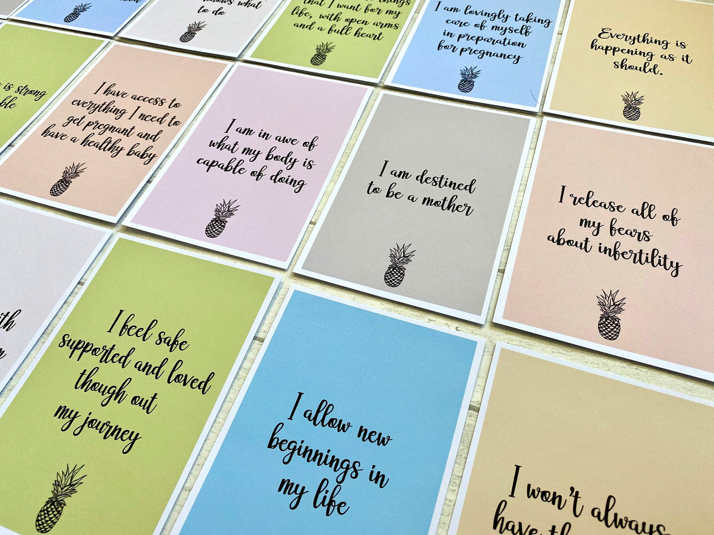Pineapple Fertility Affirmation Cards