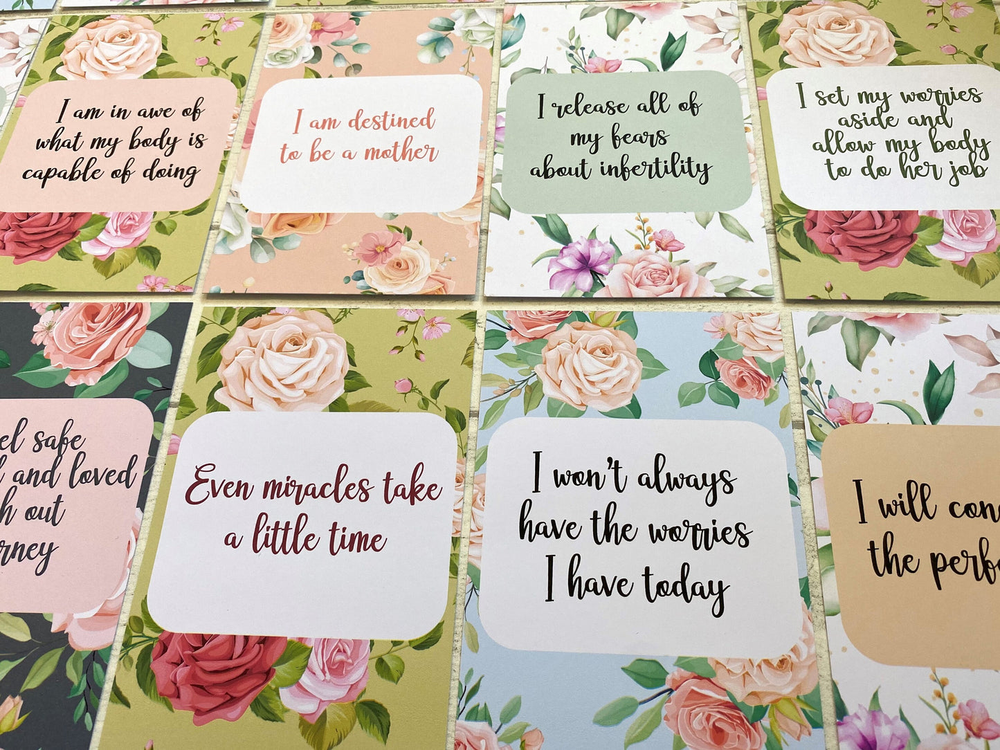 Floral Fertility Affirmation Cards