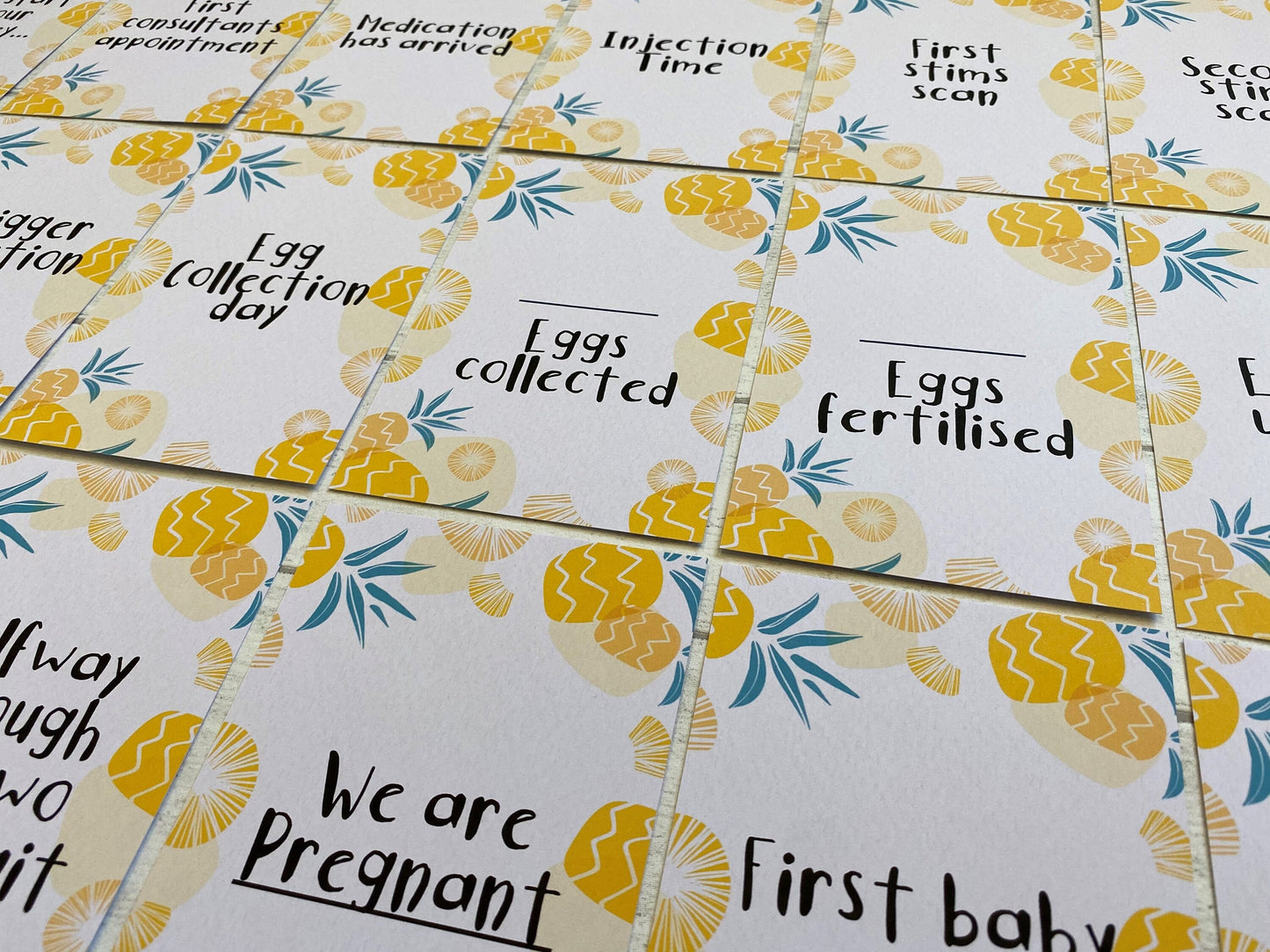 Pineapples IVF IUI ICSI Milestone Cards