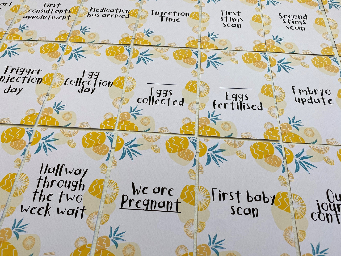Pineapples IVF IUI ICSI Milestone Cards