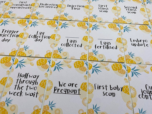 Pineapples IVF IUI ICSI Milestone Cards