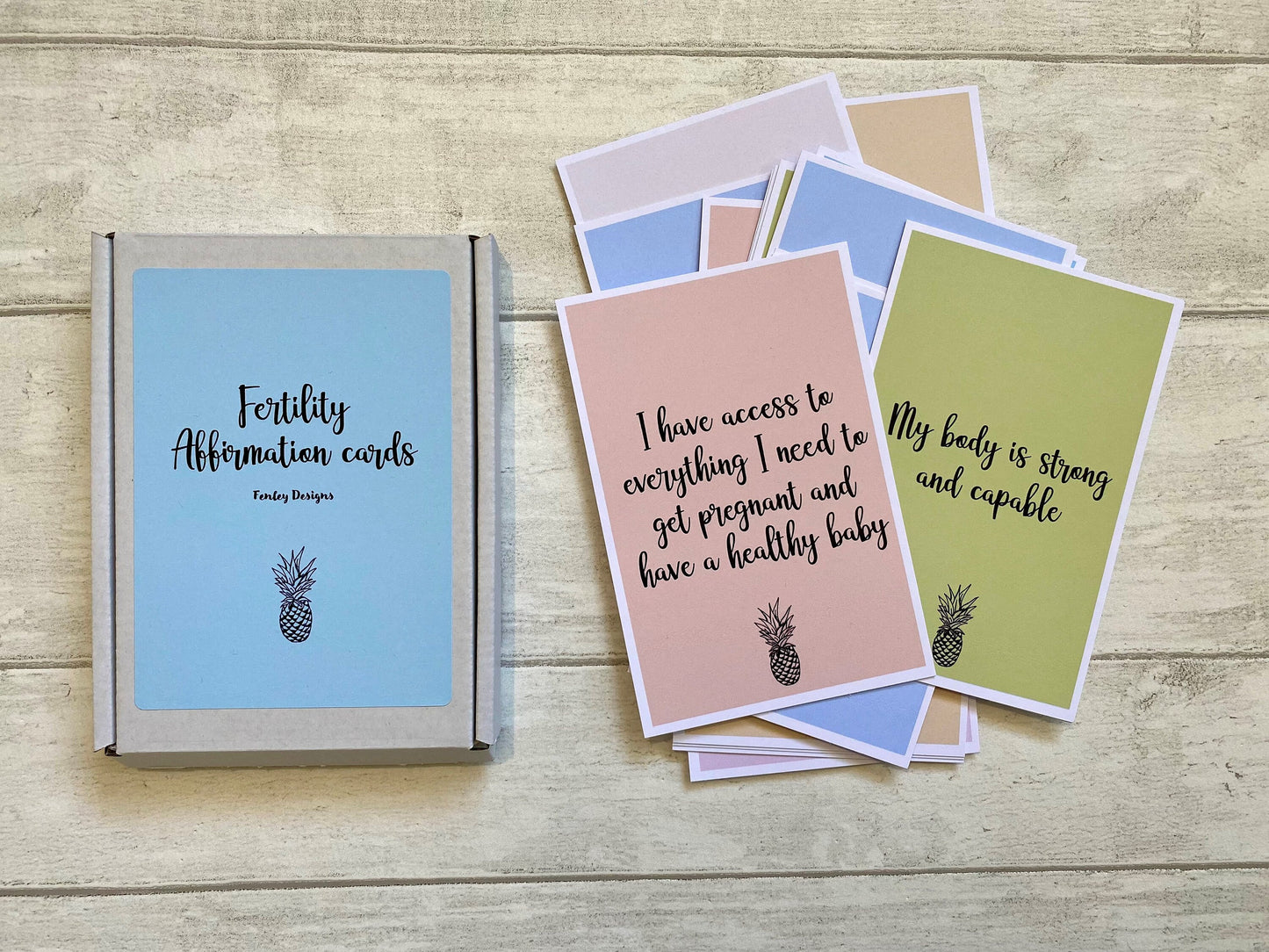 Pineapple Fertility Affirmation Cards