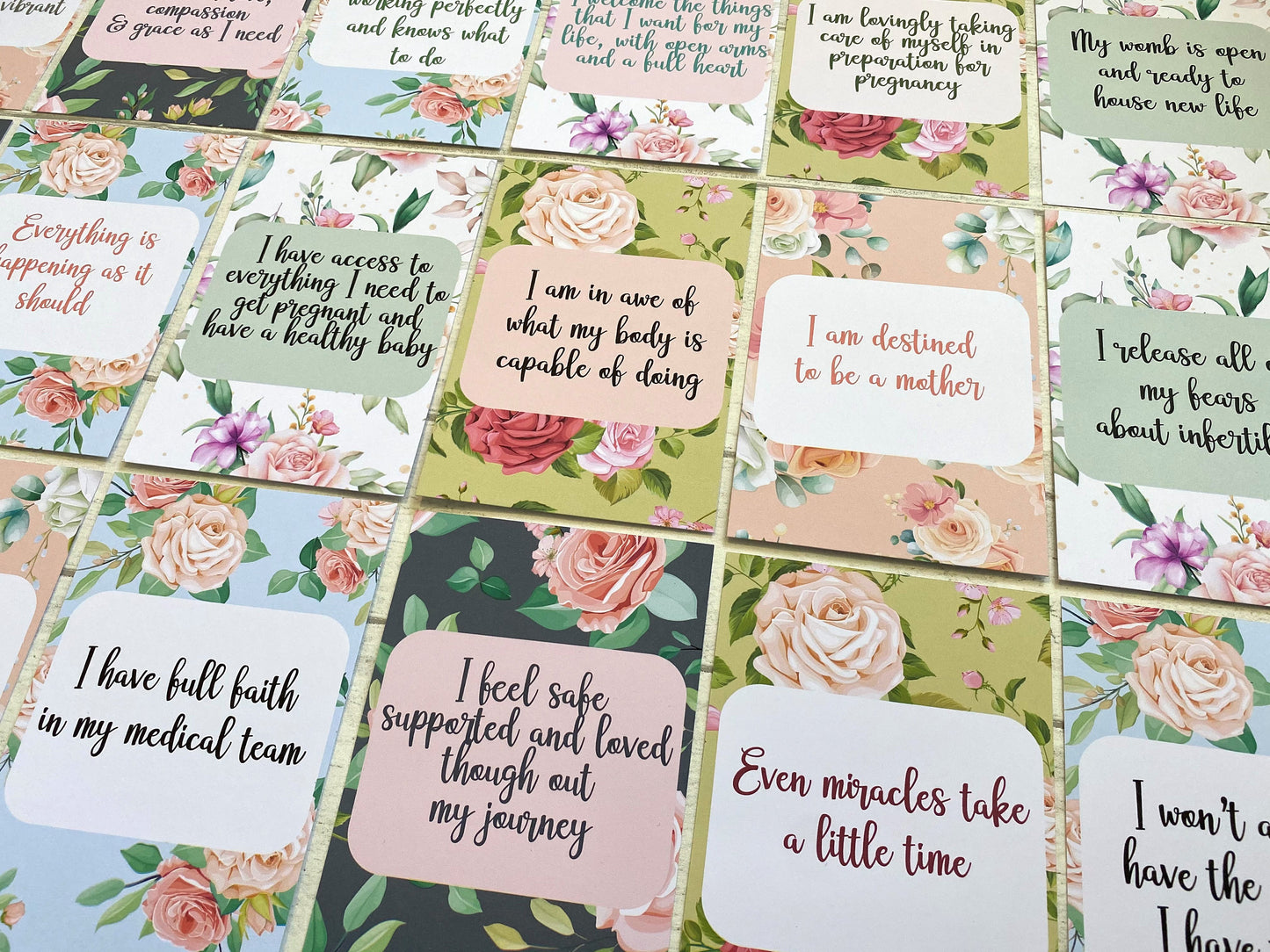 Floral Fertility Affirmation Cards