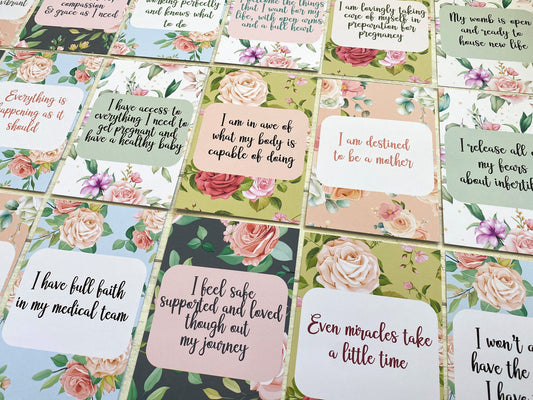 Floral Fertility Affirmation Cards