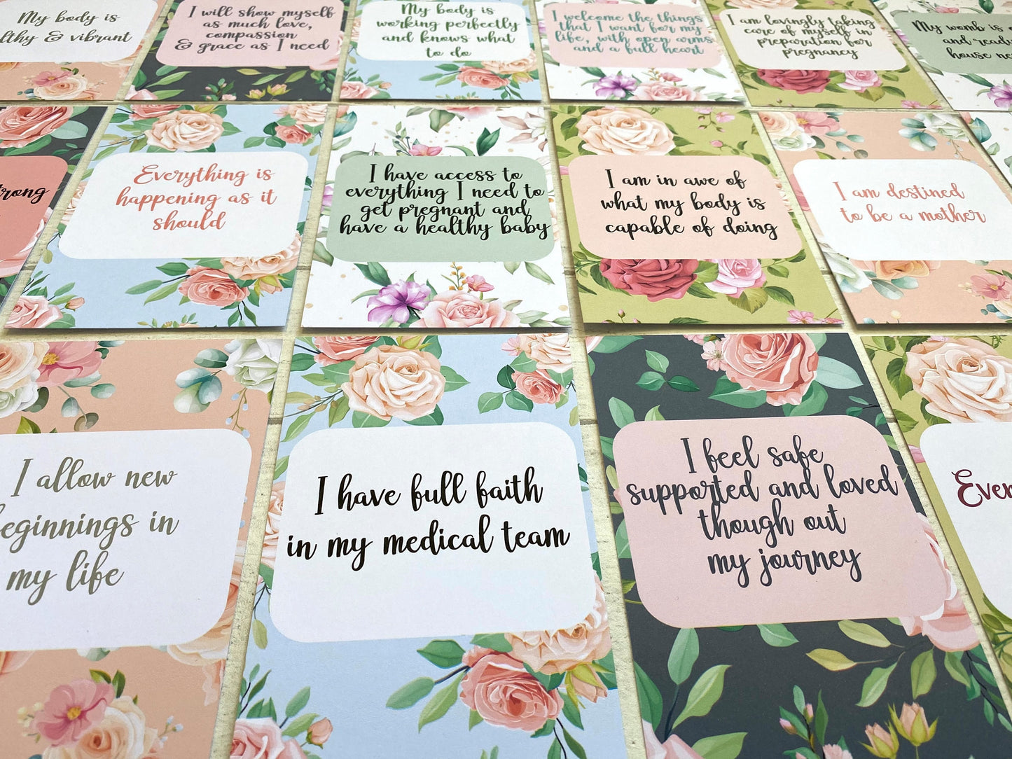 Floral Fertility Affirmation Cards