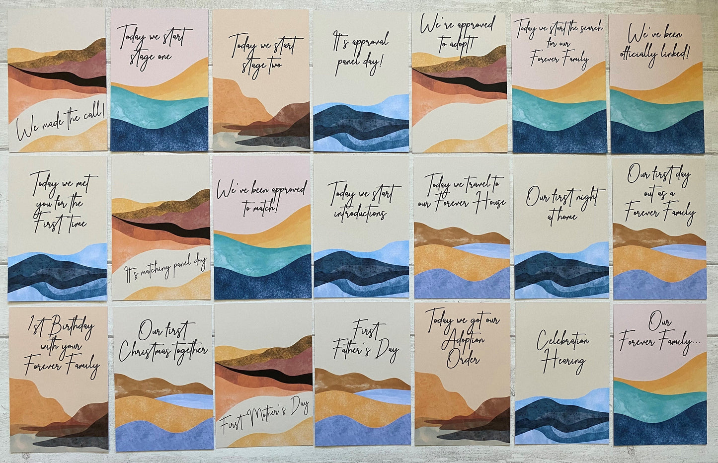 Beach Milestone Adoption Cards