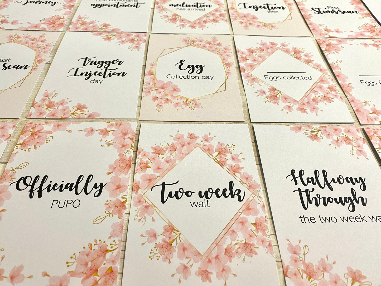 Blossom IVF IUI ICSI Milestone Cards