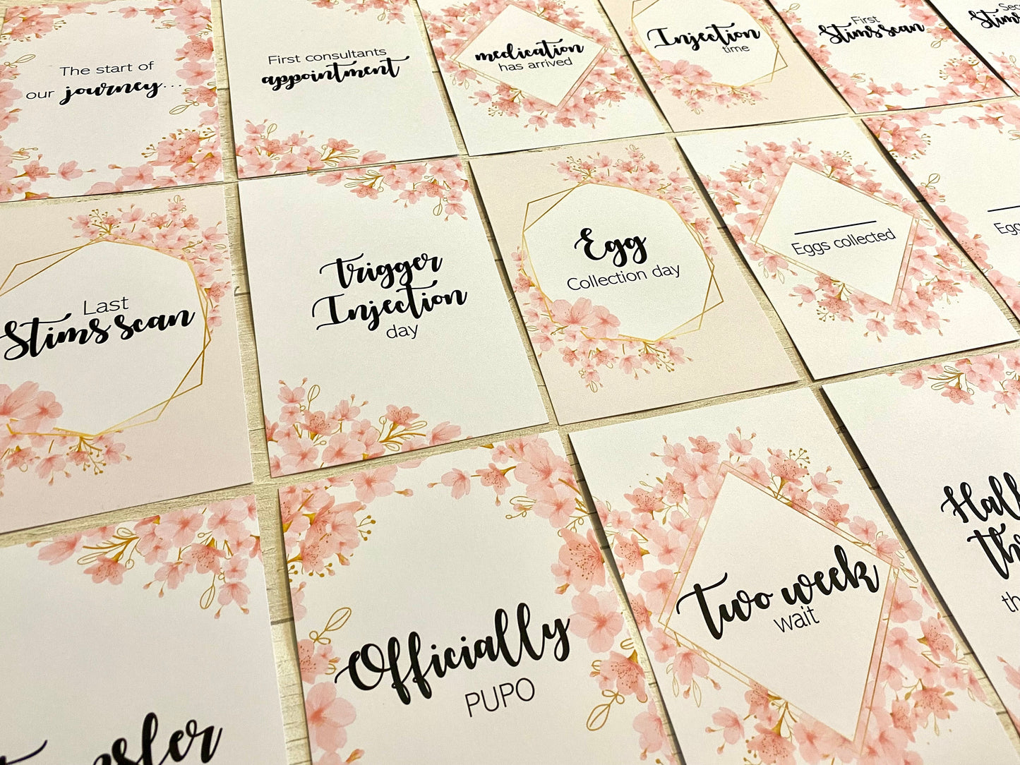 Blossom IVF IUI ICSI Milestone Cards