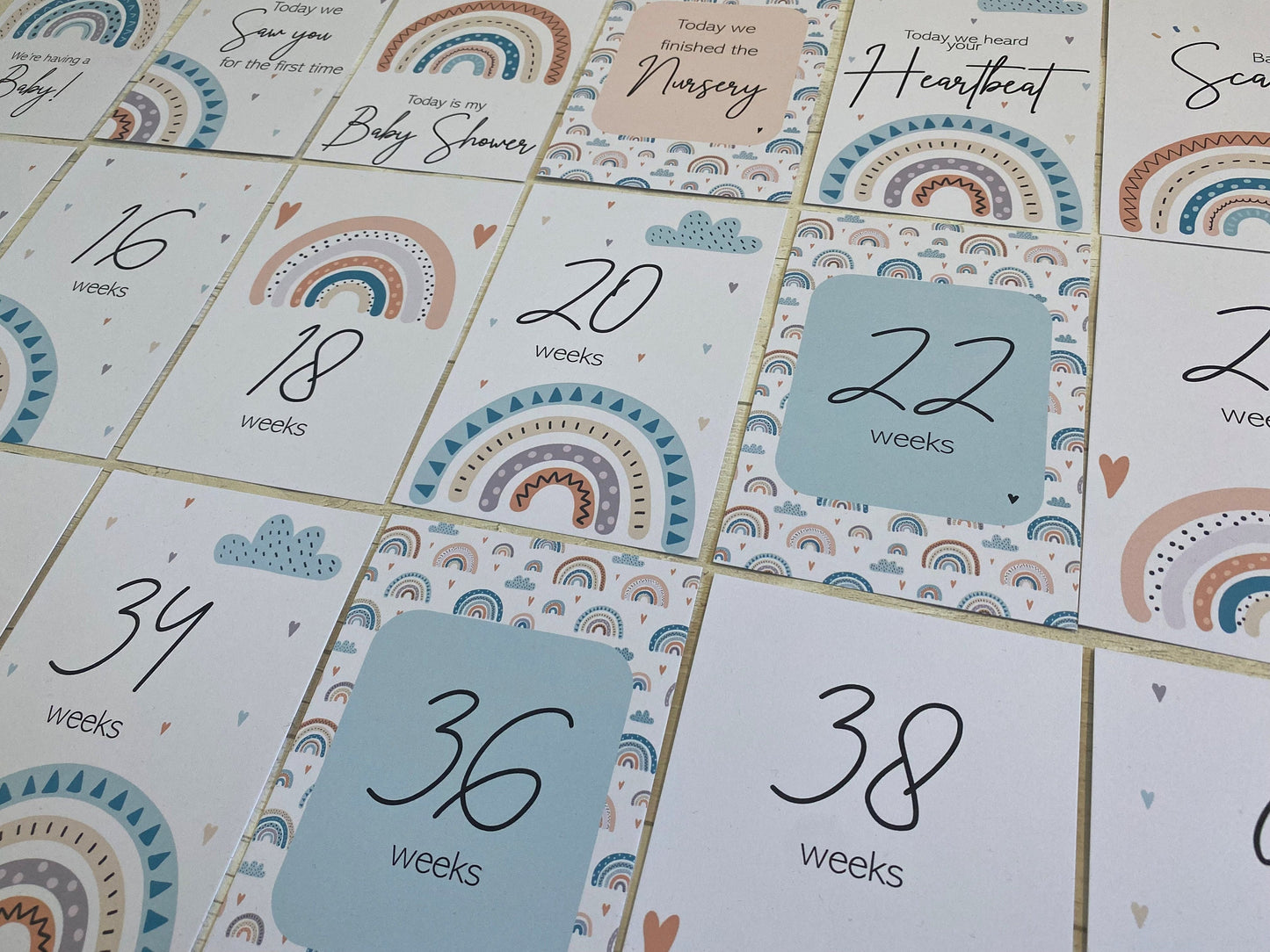 Rainbow Pregnancy Milestone Cards