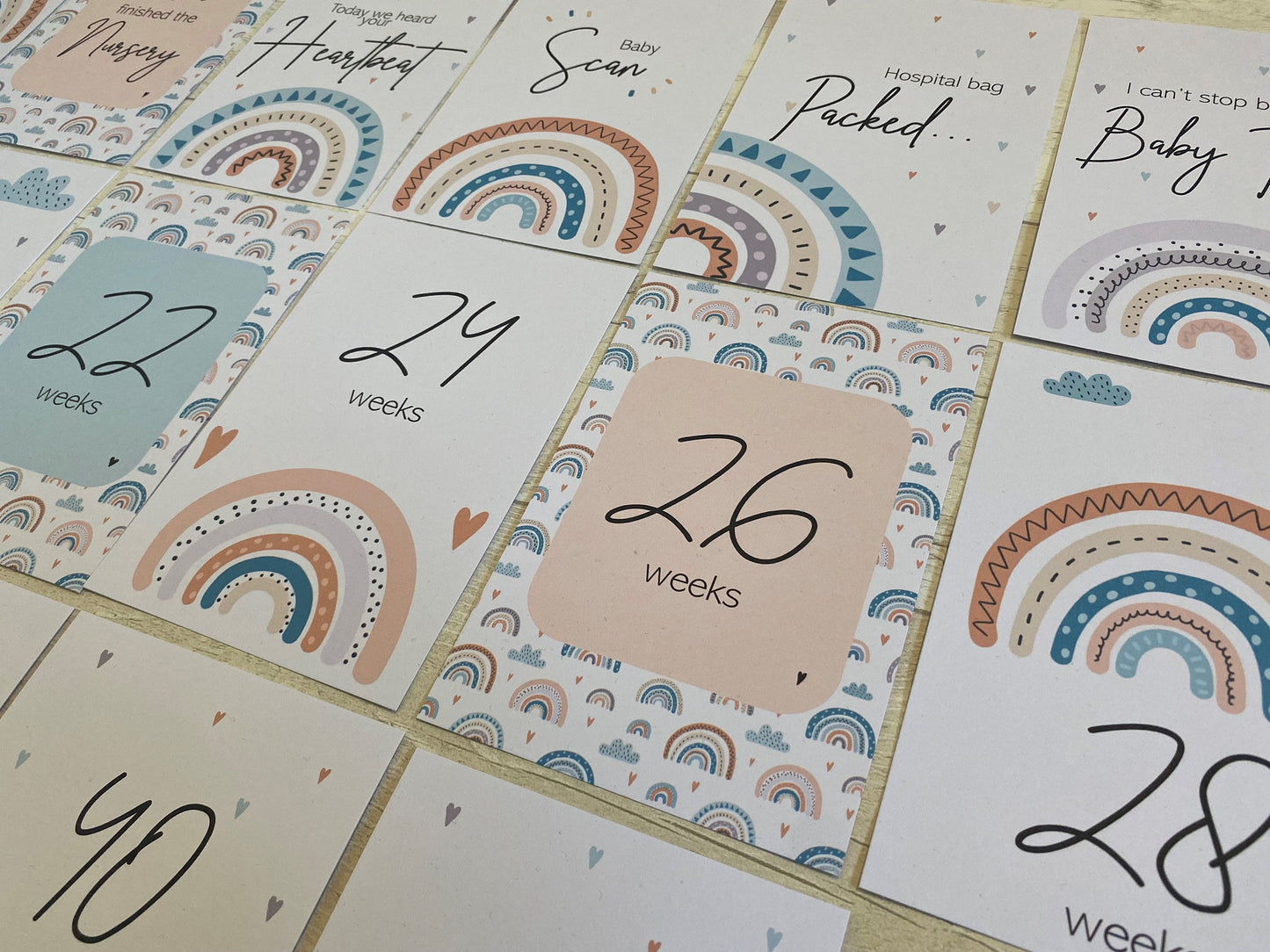 Rainbow Pregnancy Milestone Cards