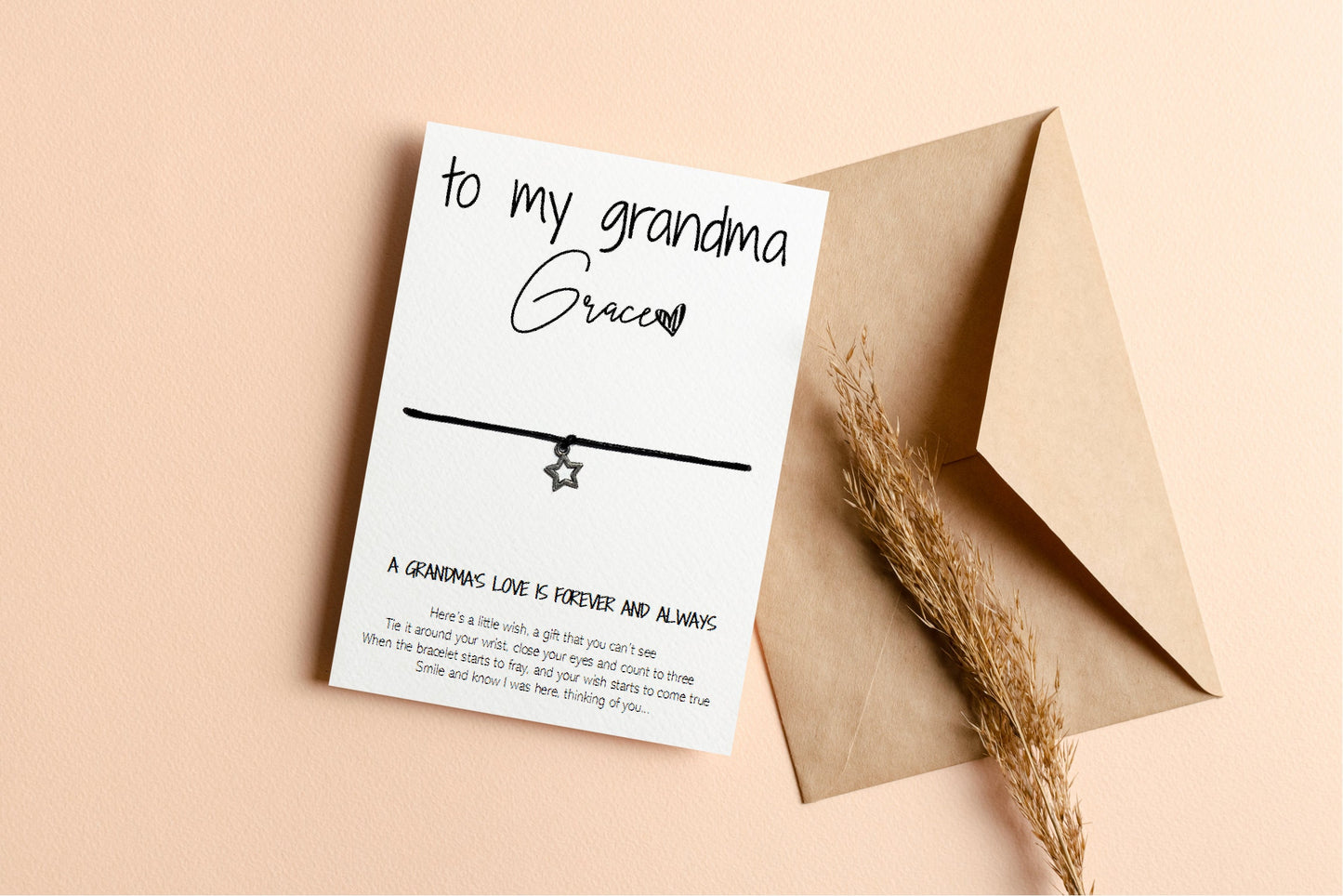 Custom Grandma Wish Bracelet for Birthday or Mother's Day