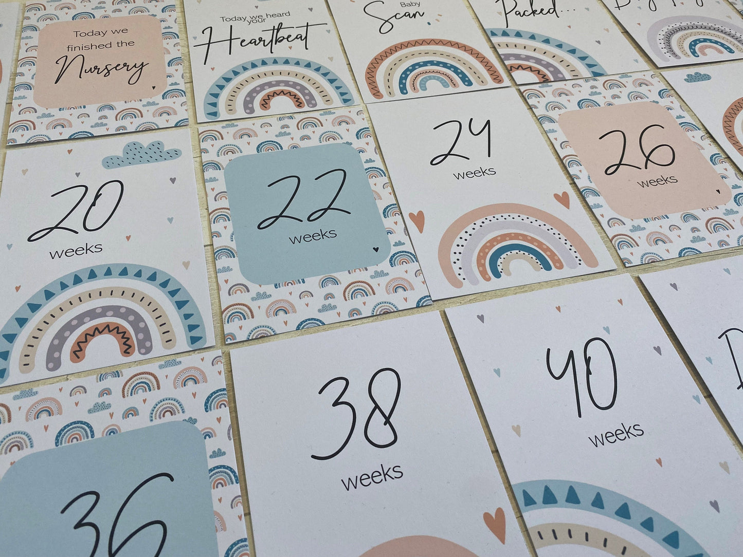Rainbow Pregnancy Milestone Cards