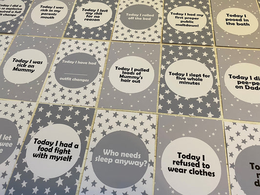 Alternative Funny Baby Grey Milestone Cards, Perfect Baby Shower Gift