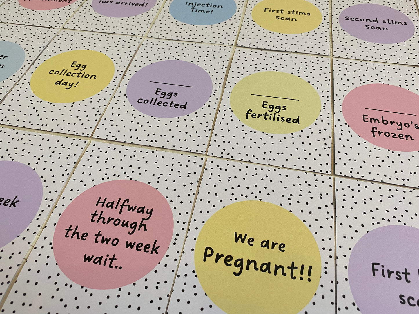 Polka Dot IVF IUI ICSI Milestone Cards