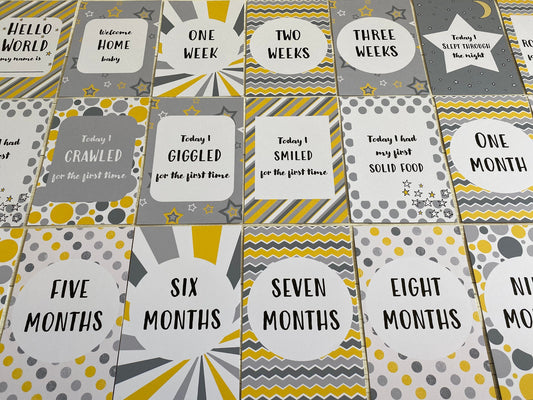 Baby Milestone Cards for Newborn Gift, Keepsake for Parents, Baby Shower Present