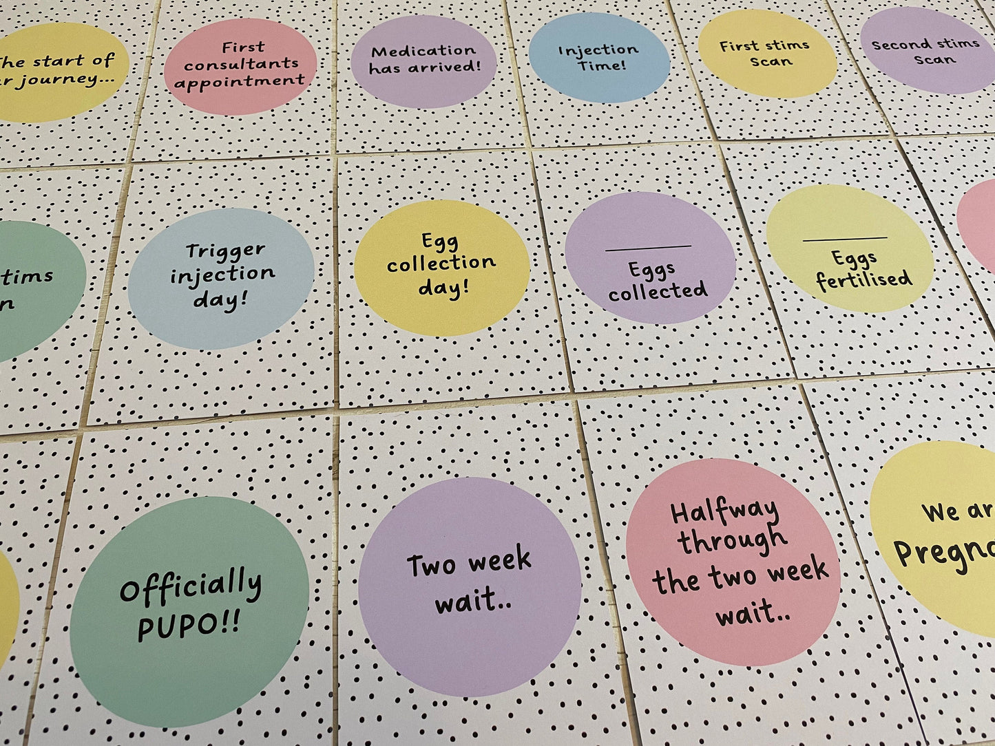 Polka Dot IVF IUI ICSI Milestone Cards