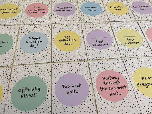 Polka Dot IVF IUI ICSI Milestone Cards