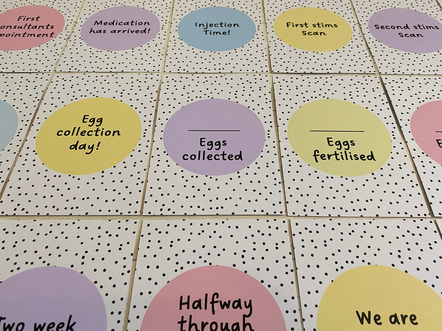 Polka Dot IVF IUI ICSI Milestone Cards
