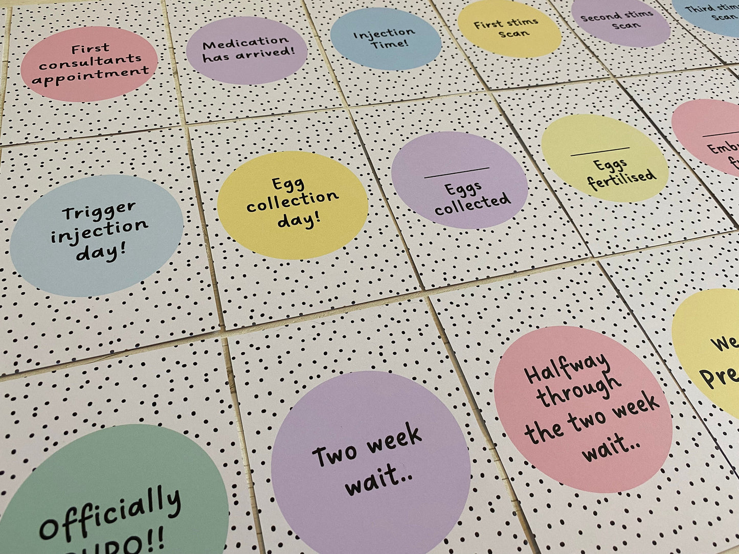 Polka Dot IVF IUI ICSI Milestone Cards