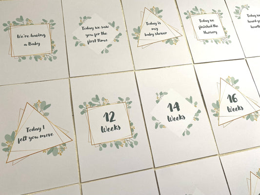 Pregnancy Milestone Cards | Pregnancy Gift | Mum to be gift |Milestone cards | Pregnancy Announcement | Botanical