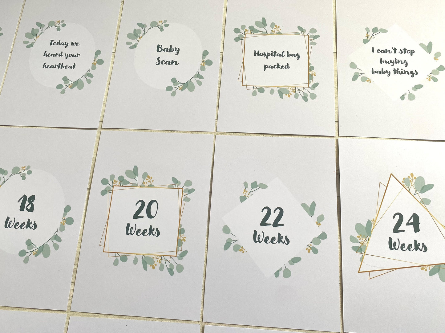 Pregnancy Milestone Cards | Pregnancy Gift | Mum to be gift |Milestone cards | Pregnancy Announcement | Botanical