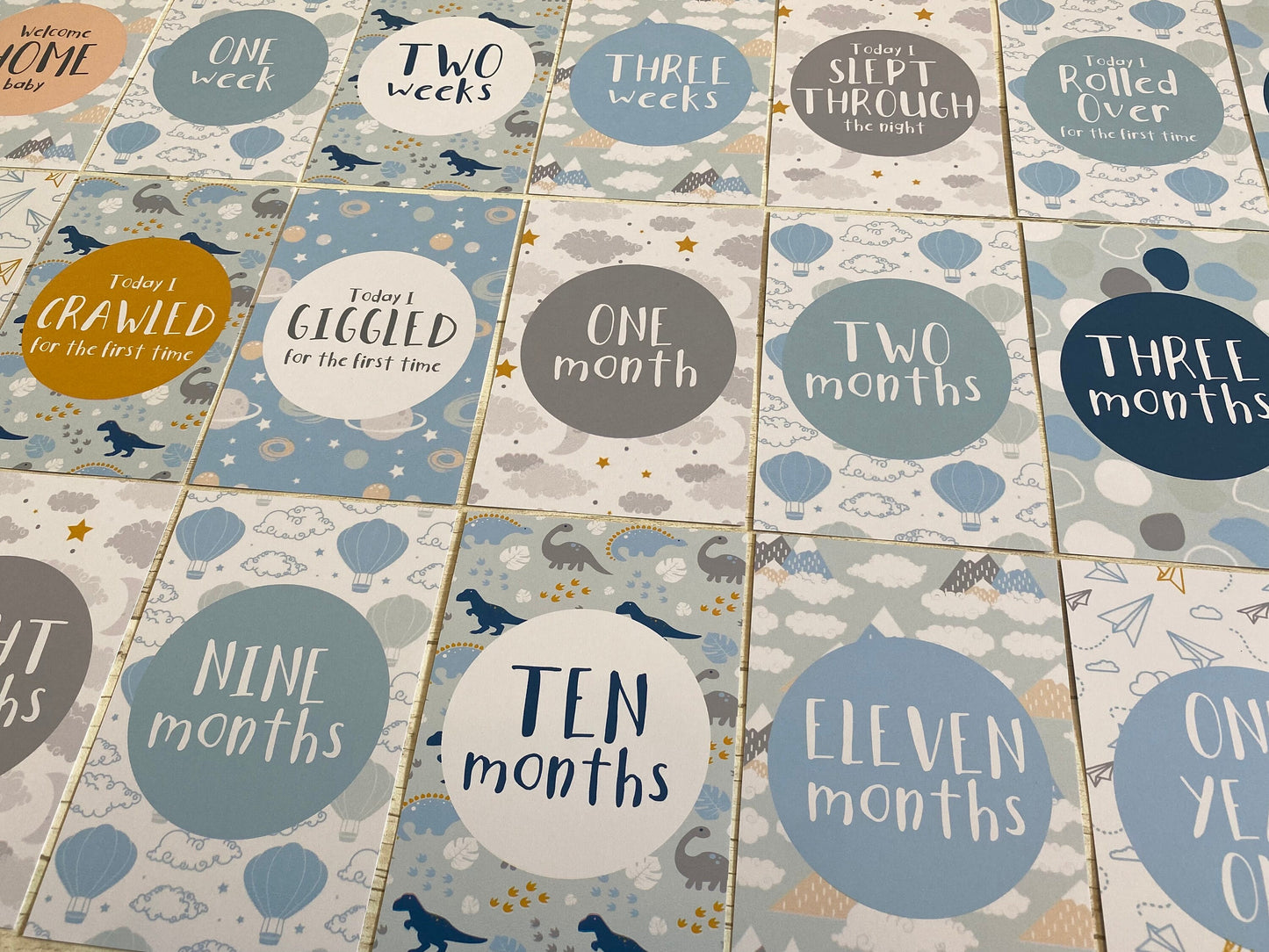 Dinosaur Milestone Cards for Baby Showers, Newborn Keepsakes, Pregnancy Gifts