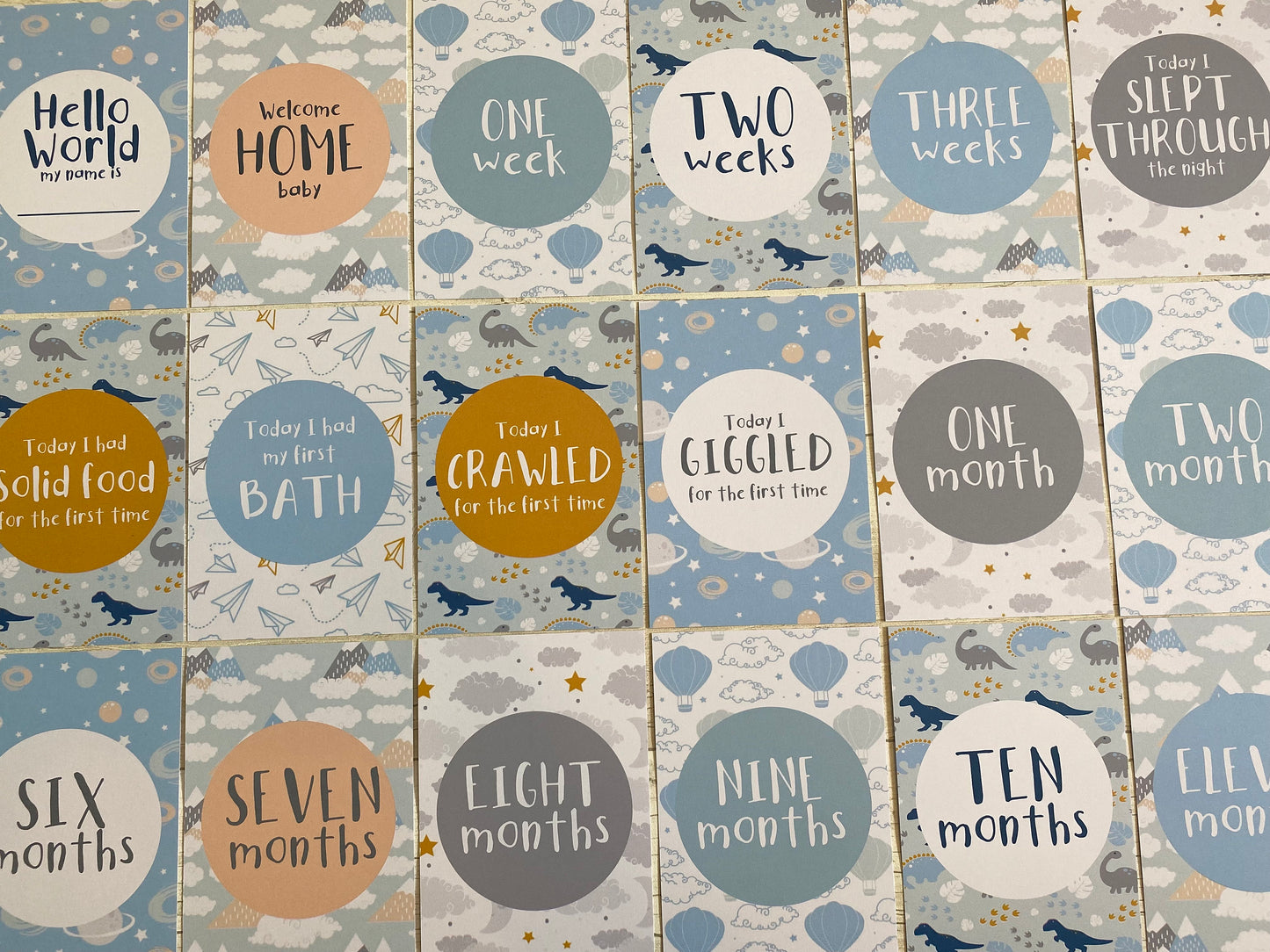 Dinosaur Milestone Cards for Baby Showers, Newborn Keepsakes, Pregnancy Gifts